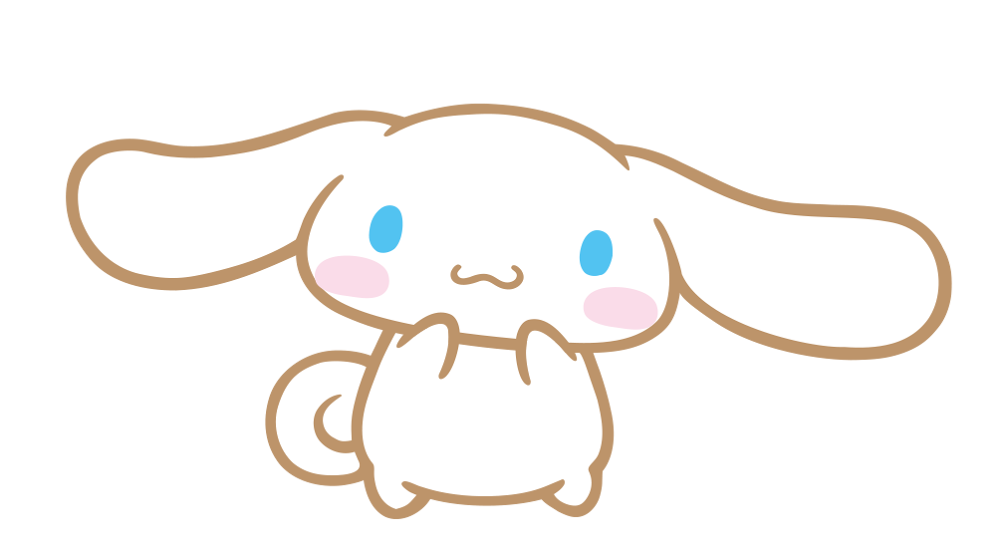 Alt text: Icon of Cinnamoroll, a white dog with long ears and a spiral tail