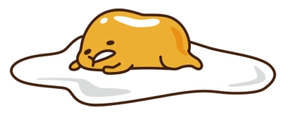 Alt text: Icon of Gudetama, a depressed egg yolk character