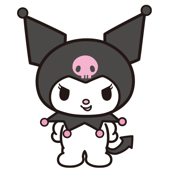 Alt text: Icon of Kuromi, a white bunny with a black pointy hood that has a pink skull in the middle